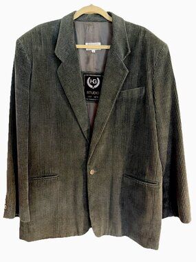 Vintage Henry Grethel Corduroy Blazer Jacket Sport Coat Preppy Green Size XL